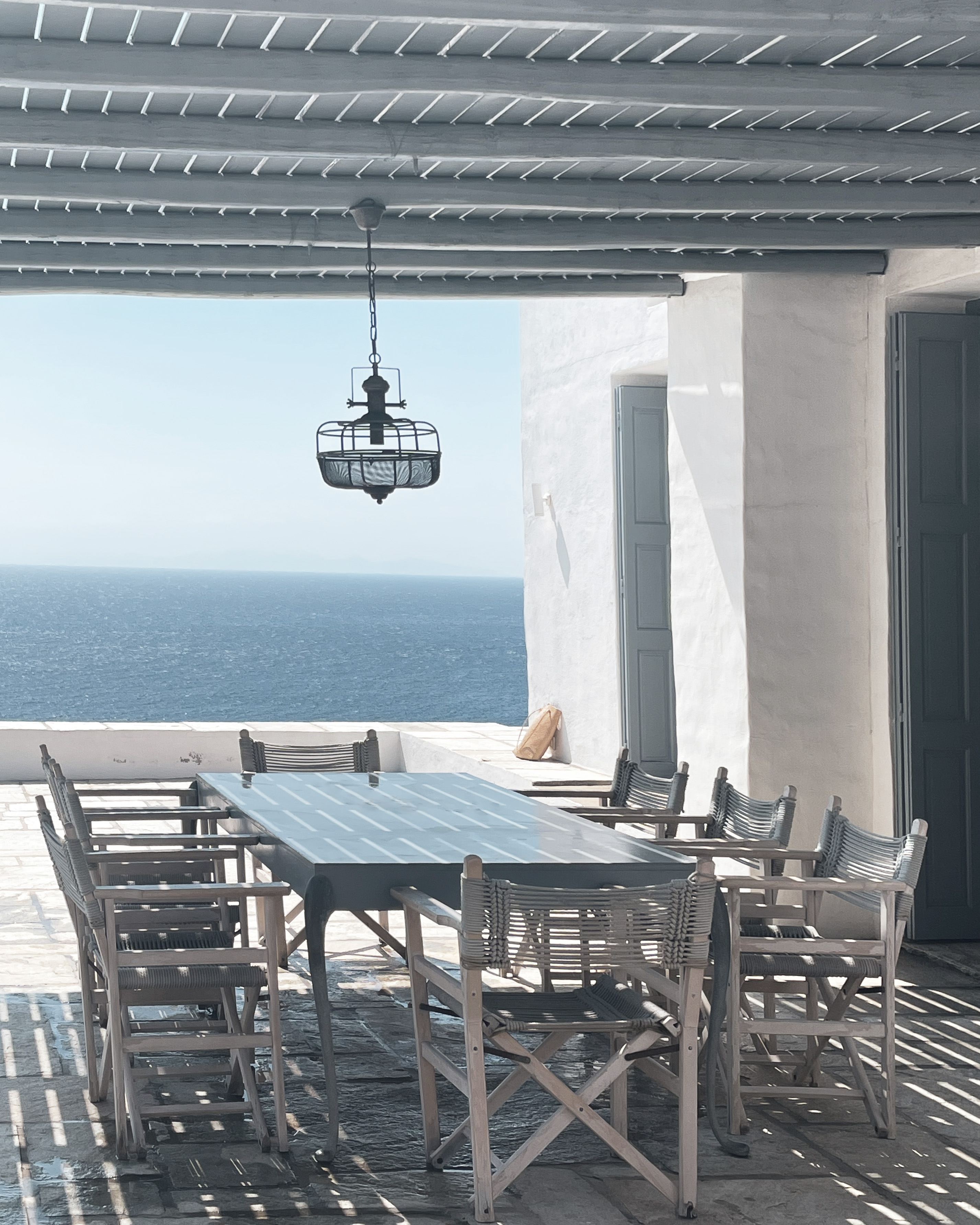 Large table under the pergola